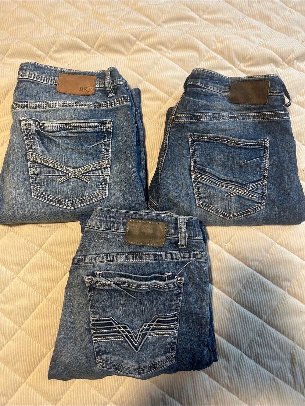 3 pairs of men BKE Jeans